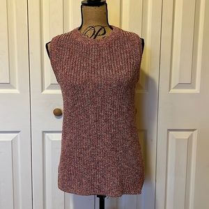 Ella Moss variegated red sleeveless sweater, long torso